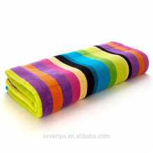 Colorful rainbow pattern super soft cotton beach towels 100% cotton